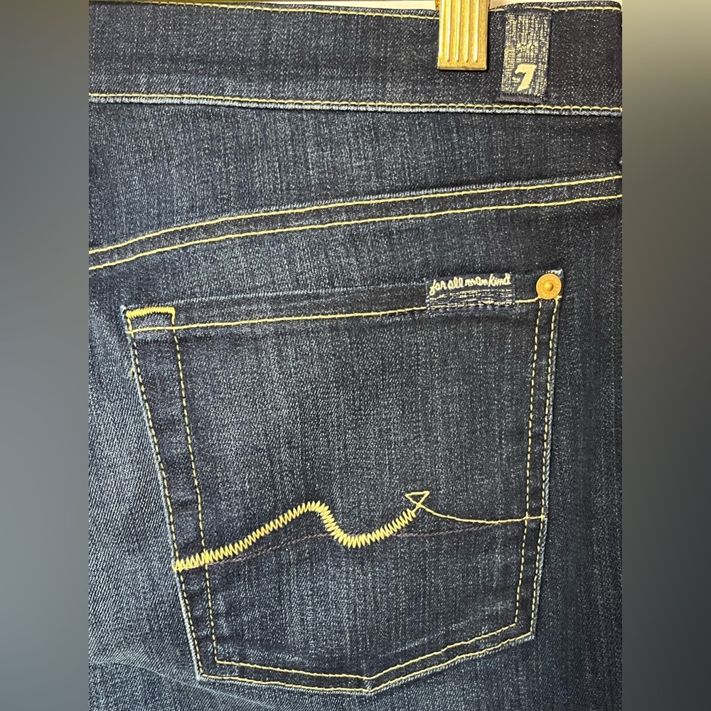 NWOT - 7 For All Mankind “Ankle Gwenevere” Style Dark Indigo Skinny Jeans- Sz 32 - Picture 3 of 9
